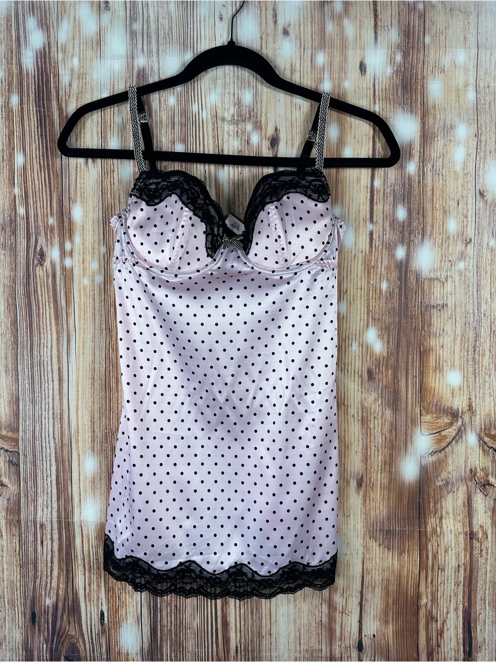 NWT Y2K VICTORIA'S SECRET Satin SLIP Silky BRA Mini Dress TOP Pink  Babydoll 34C